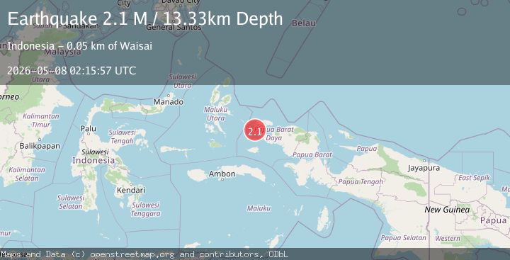 Map of West Papua Region, Indonesia