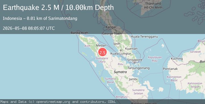 Map of Northern Sumatra, Indonesia