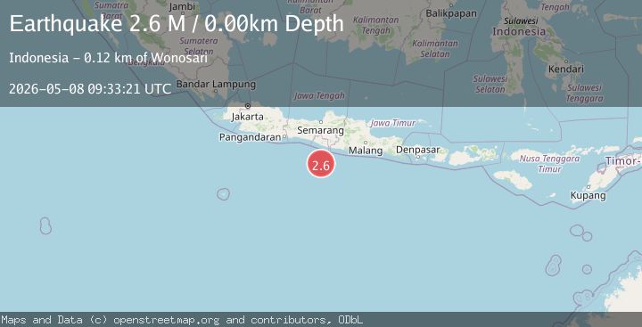 Map of Java, Indonesia