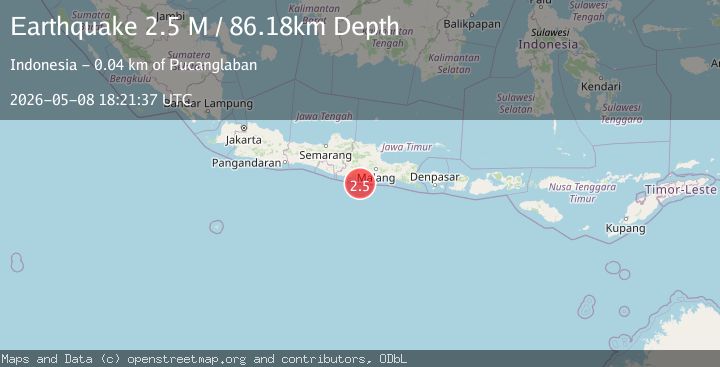 Map of Java, Indonesia