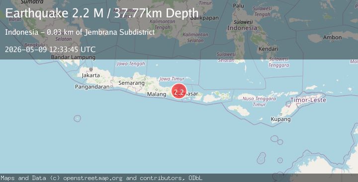 Map of Bali Region, Indonesia