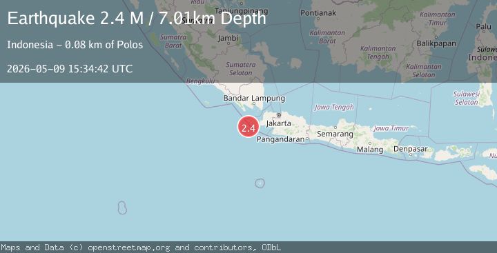 Map of Sunda Strait, Indonesia