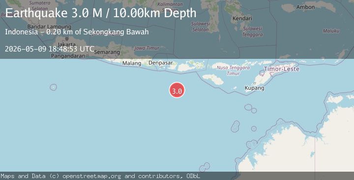 Map of South of Sumbawa, Indonesia