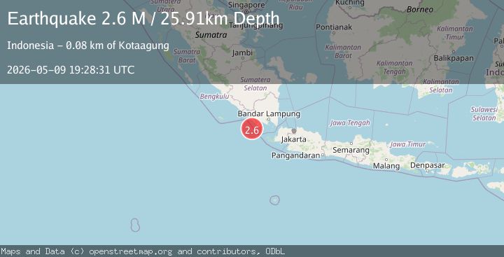 Map of Sunda Strait, Indonesia