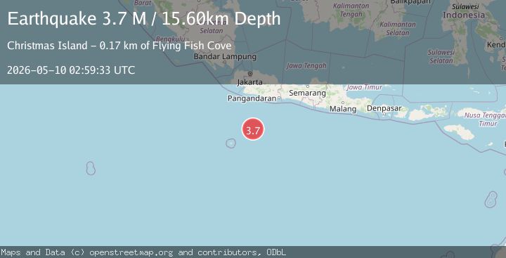 Map of South of Java, Indonesia
