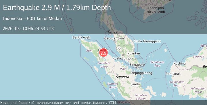 Map of Northern Sumatra, Indonesia