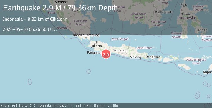 Map of Java, Indonesia