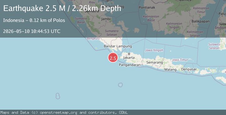 Map of Sunda Strait, Indonesia