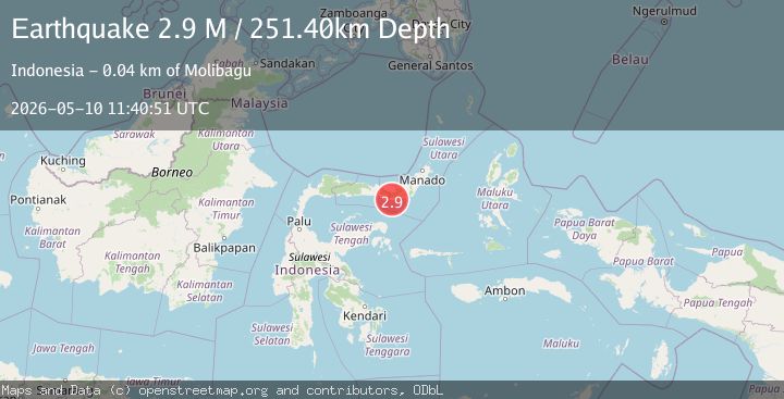 Map of Minahassa Peninsula, Sulawesi