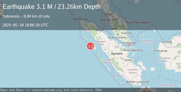 Map of Northern Sumatra, Indonesia