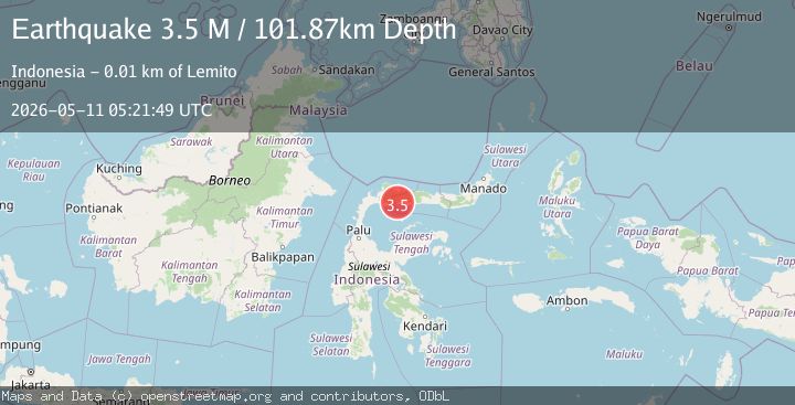 Map of Minahassa Peninsula, Sulawesi