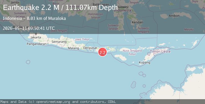 Map of Sumbawa Region, Indonesia