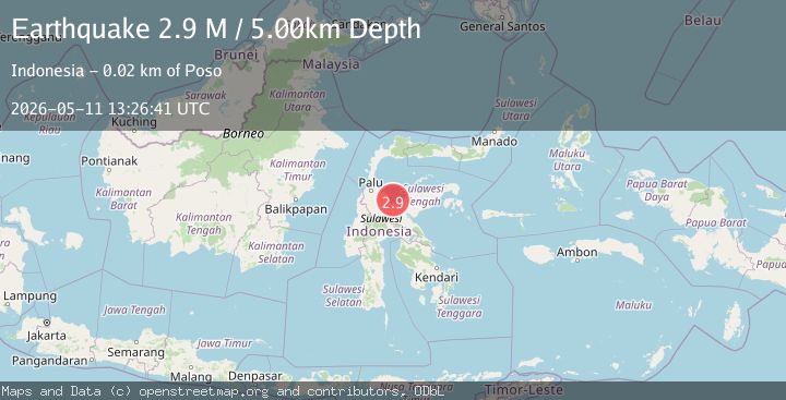 Map of Sulawesi, Indonesia