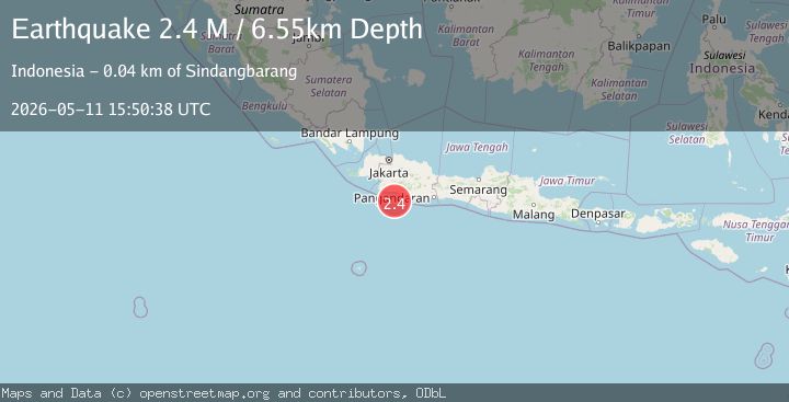 Map of Java, Indonesia