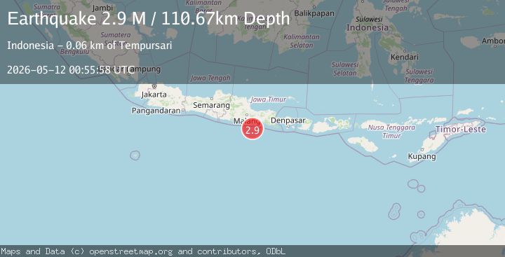 Map of Java, Indonesia