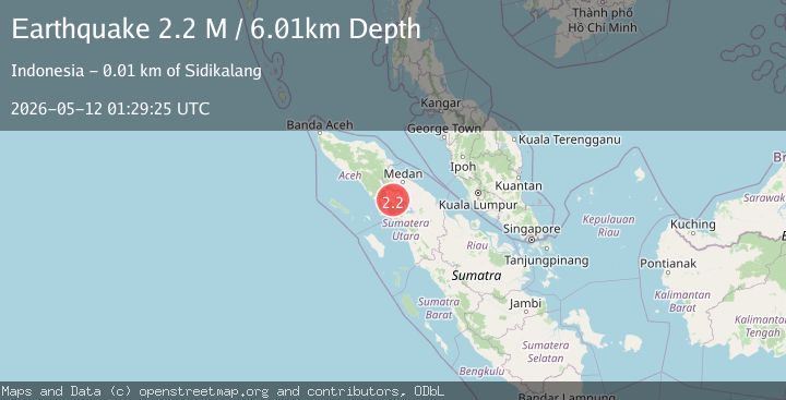 Map of Northern Sumatra, Indonesia