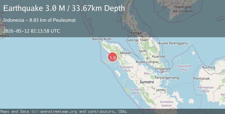 Map of Northern Sumatra, Indonesia
