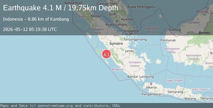 Map of Southern Sumatra, Indonesia