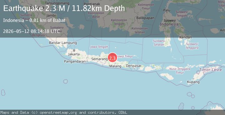 Map of Java, Indonesia