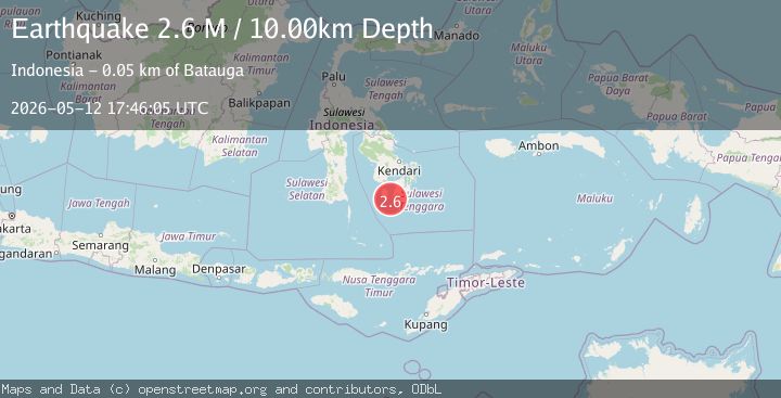 Map of Sulawesi, Indonesia