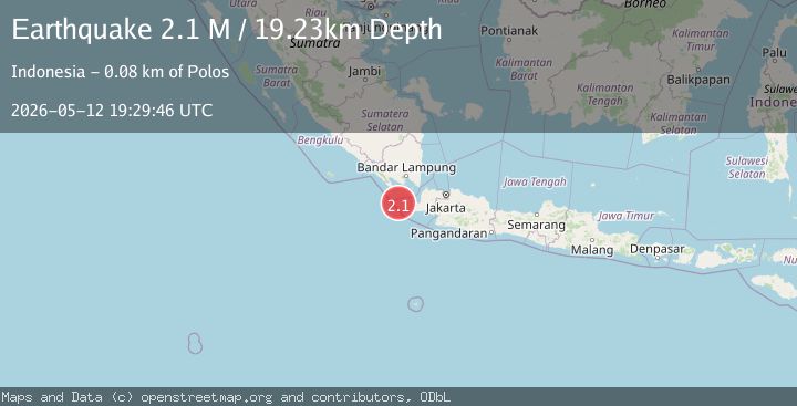 Map of Sunda Strait, Indonesia