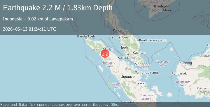 Map of Northern Sumatra, Indonesia