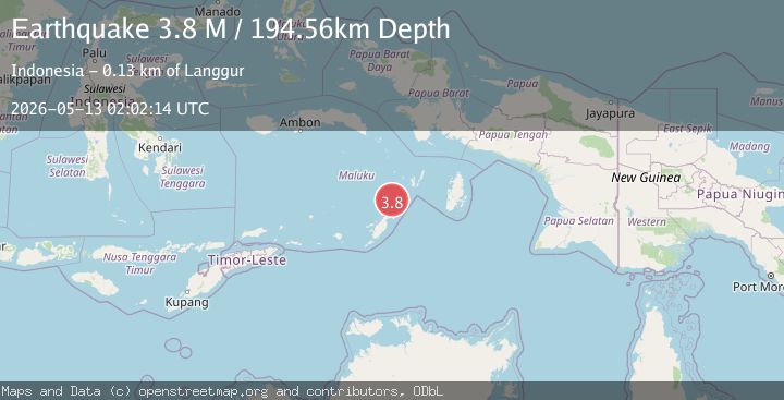 Map of Tanimbar Islands Region, Indonesia