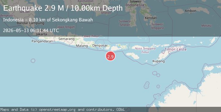 Map of Sumbawa Region, Indonesia