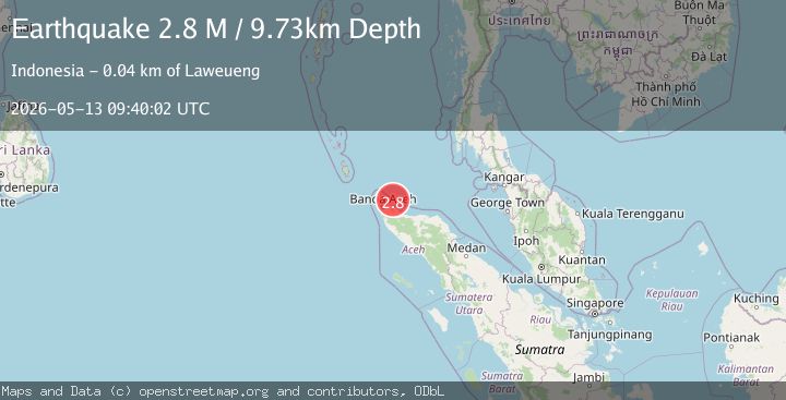 Map of Northern Sumatra, Indonesia