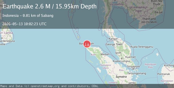 Map of Northern Sumatra, Indonesia