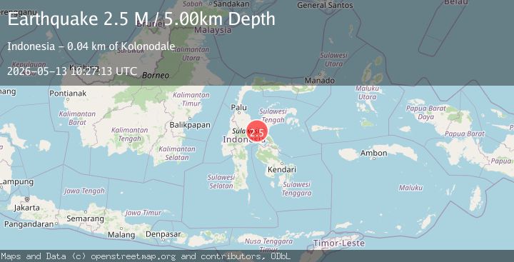 Map of Sulawesi, Indonesia