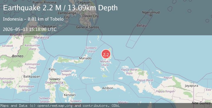 Map of Halmahera, Indonesia
