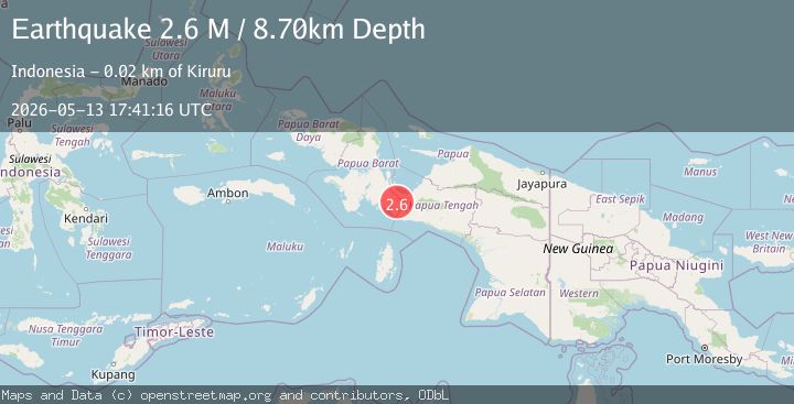 Map of West Papua Region, Indonesia