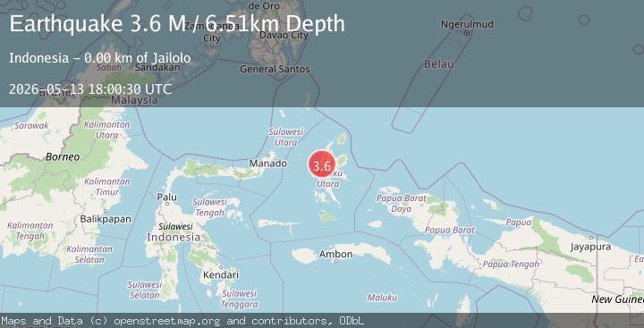 Map of Halmahera, Indonesia
