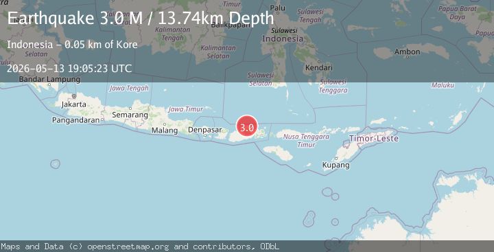 Map of Sumbawa Region, Indonesia