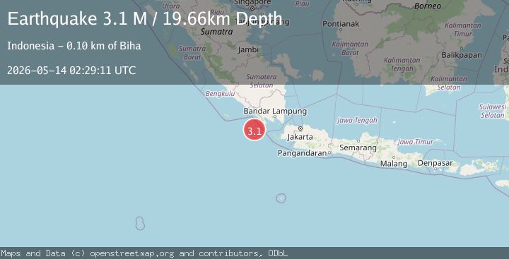 Map of Sunda Strait, Indonesia