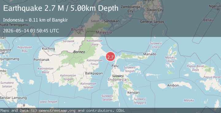 Map of Minahassa Peninsula, Sulawesi