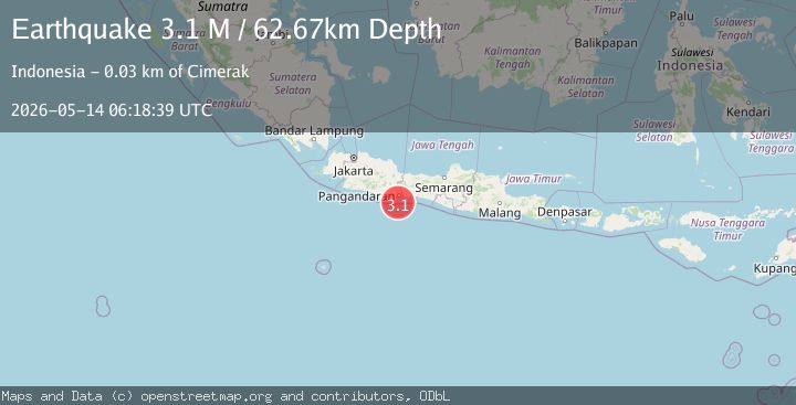 Map of Java, Indonesia