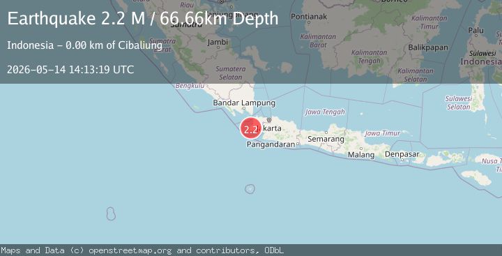 Map of Sunda Strait, Indonesia