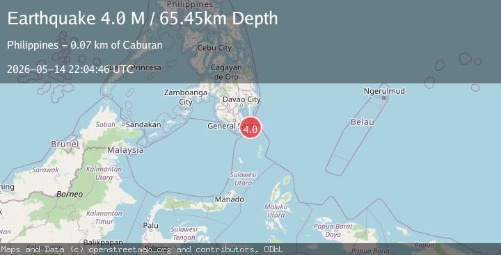Map of Mindanao, Philippines