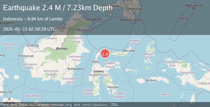 Map of Minahassa Peninsula, Sulawesi