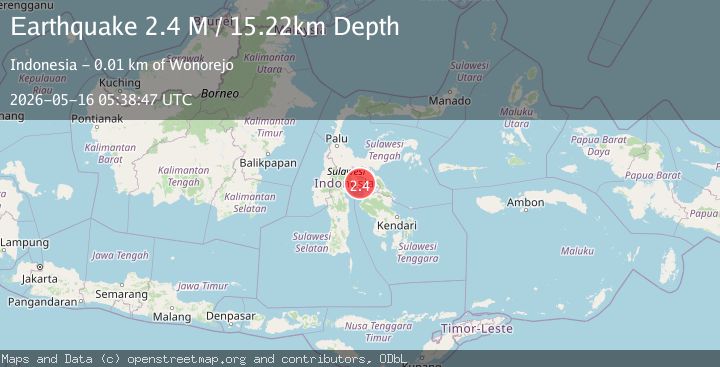 Map of Sulawesi, Indonesia