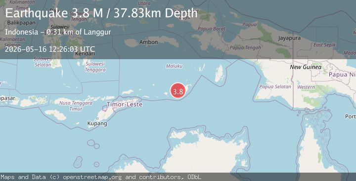 Map of Tanimbar Islands Region, Indonesia