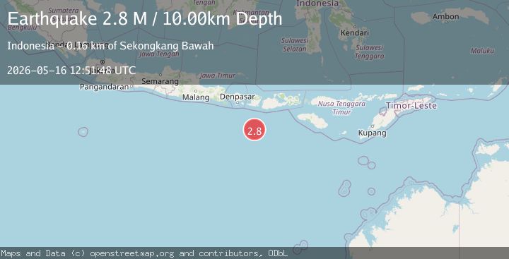 Map of South of Sumbawa, Indonesia