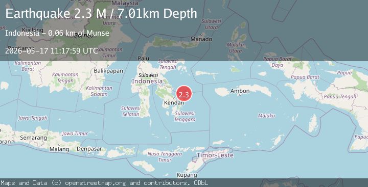 Map of Sulawesi, Indonesia