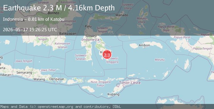 Map of Sulawesi, Indonesia