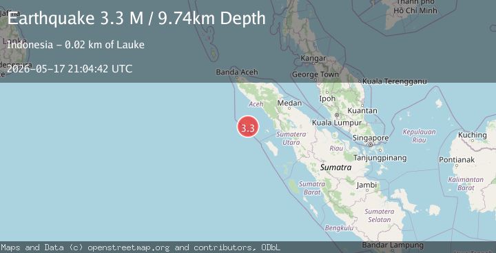 Map of Northern Sumatra, Indonesia