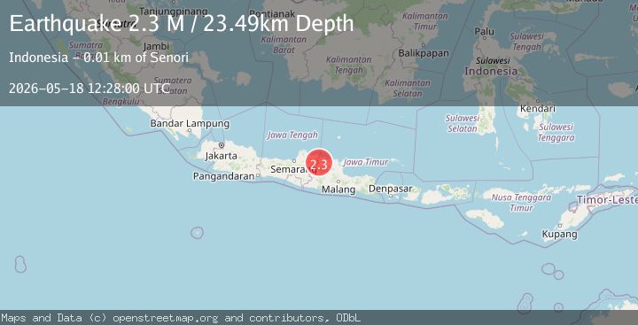 Map of Java, Indonesia