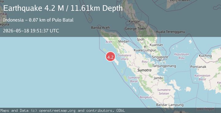 Map of Off West Coast of Northern Sumatra