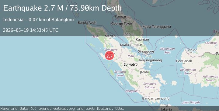 Map of Northern Sumatra, Indonesia